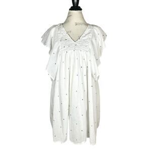 World Market | Women | Breezy Rustic Cottagecore Cotton Ruffle Mini Dress | L-XL